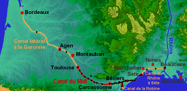 le canal du midi carte